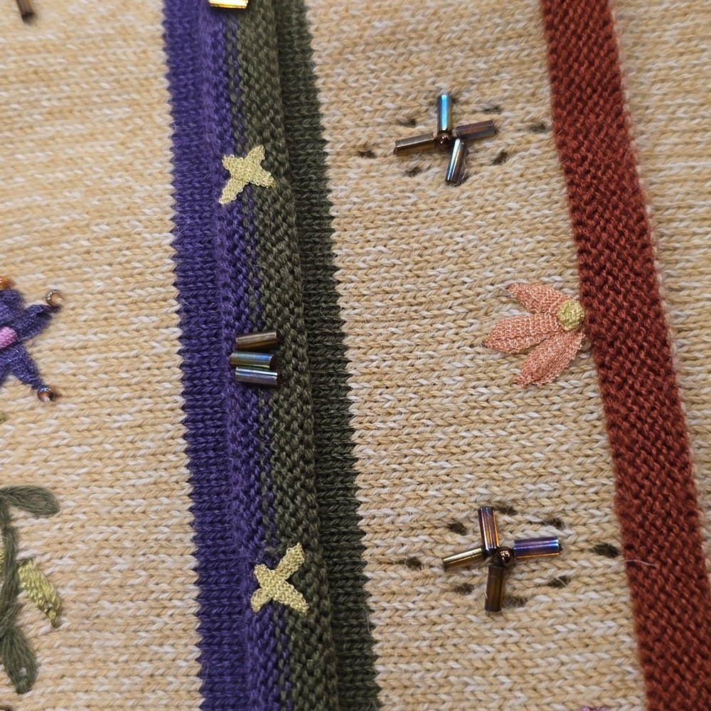 Floral Patterned Beige Sweater - image 6